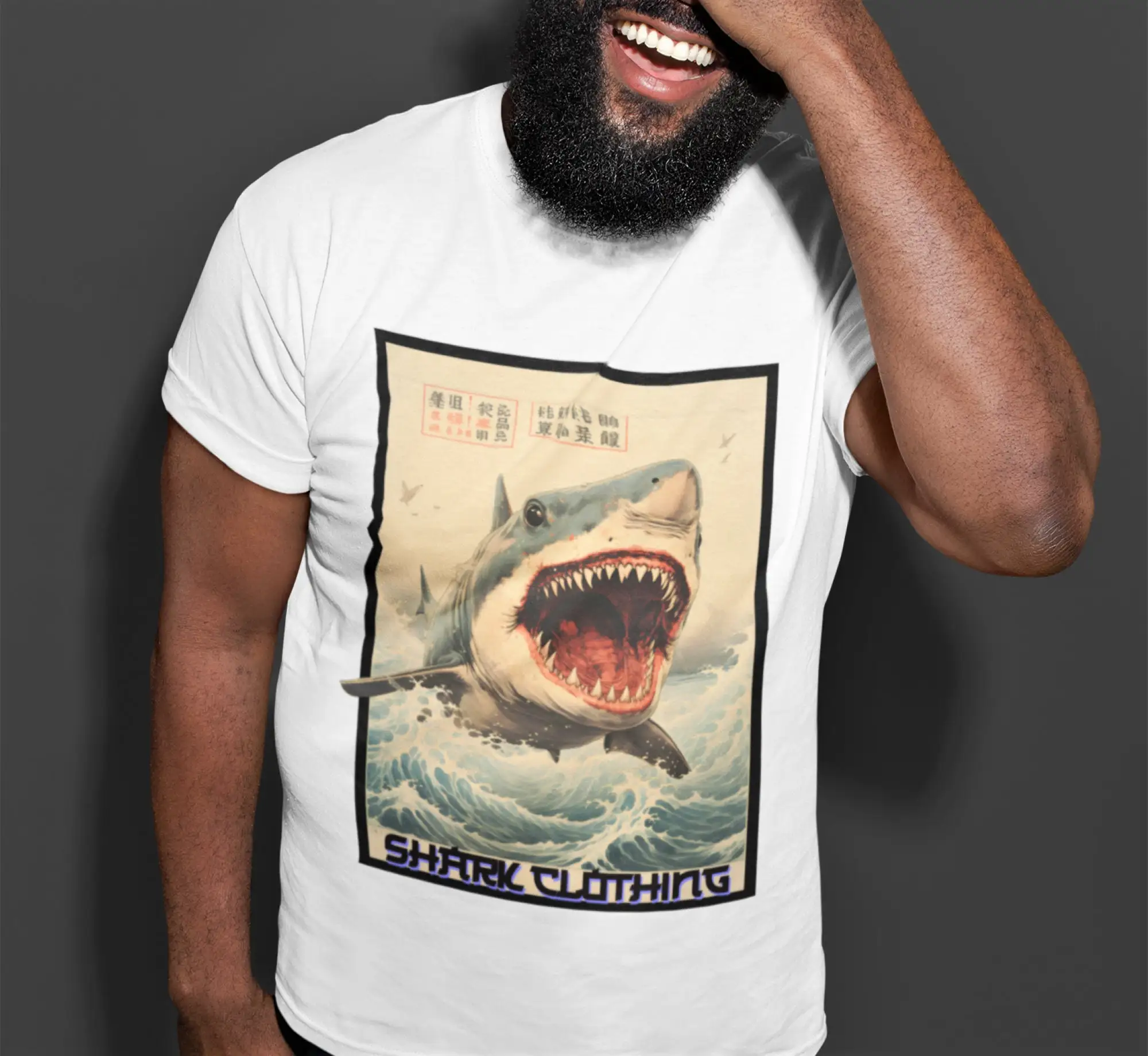 Japanese Lifestyle Japanese - Japanese shark T Shirt Heavy Cotton
