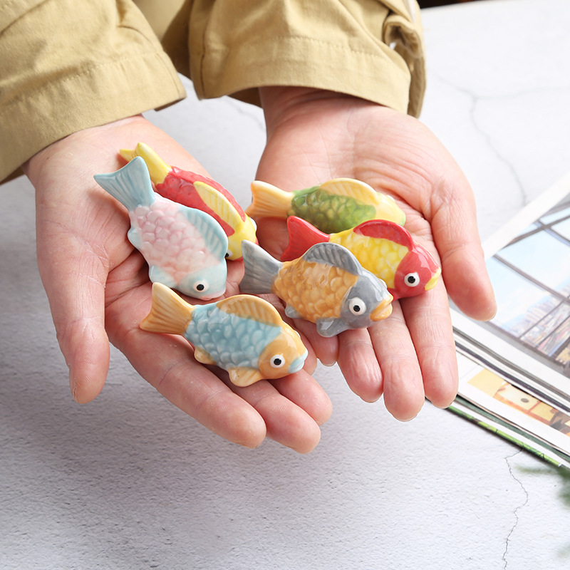 Chopstick Rest Ceramic - Japanese Style Cartoon Goldfish Ceramic Chopstick