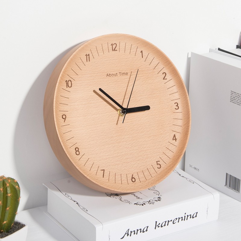 Japanese Lifestyle Japanese - Japanese-style Log Color Wall Clock Italian