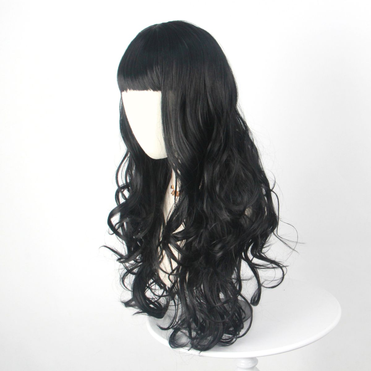Black Long Curly Hair with Ban - Japanese Women Lifestyle incelemesi ve fiyatı