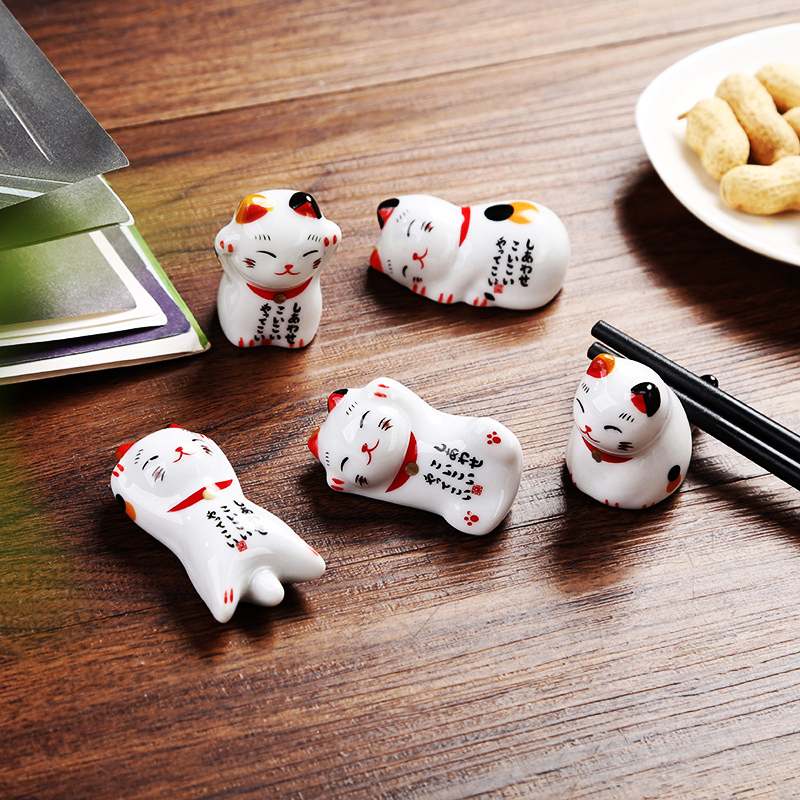 1Pcs Cute Cat Ceramic Chopstic - Chopstick Rest Ceramic incelemesi ve fiyatı