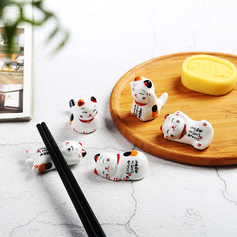 1Pcs Cute Cat Ceramic Chopstic - Chopstick Rest Ceramic incelemesi ve fiyatı