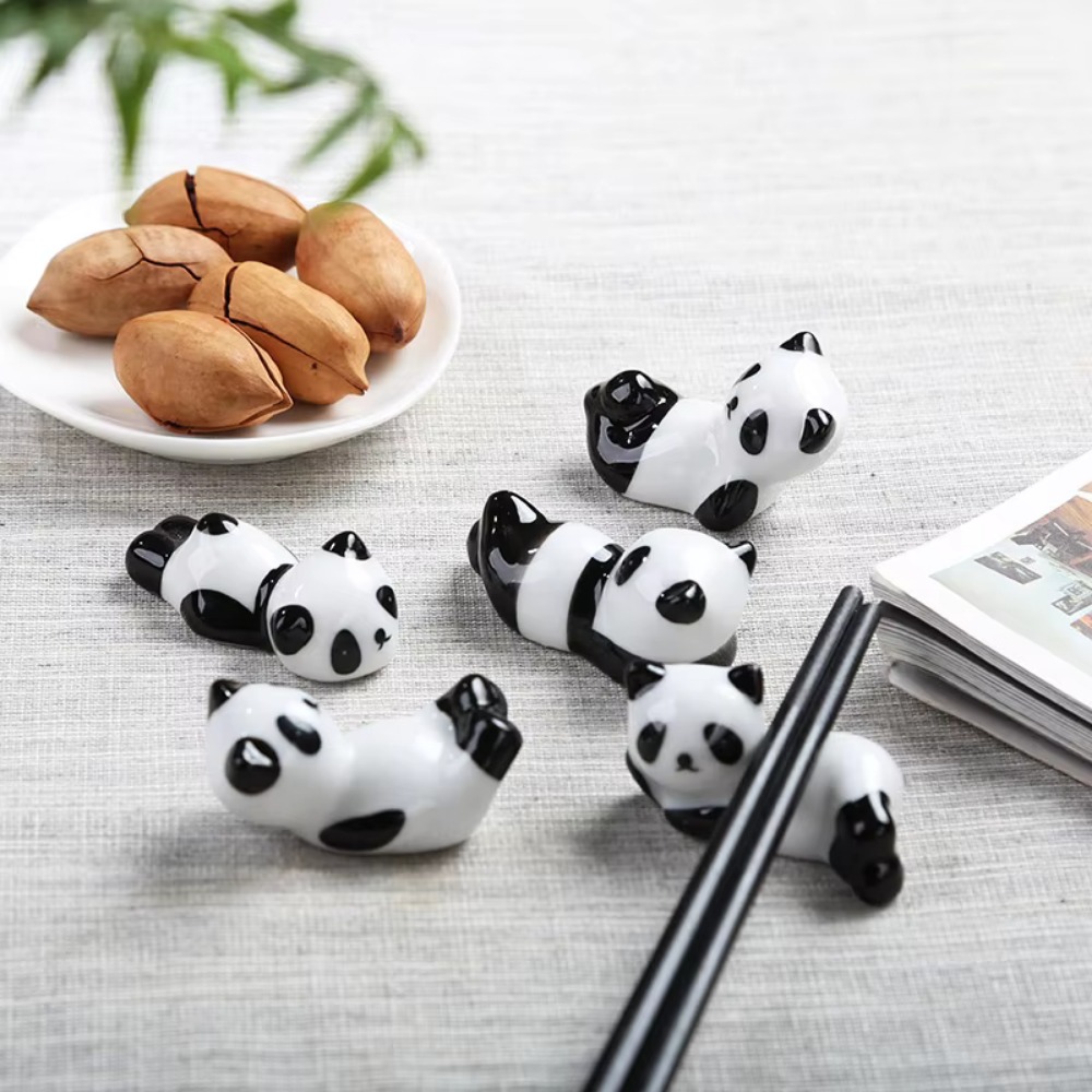 8Pcs/set DIY Panda Chopstick H - Chopstick Rest Ceramic incelemesi ve fiyatı
