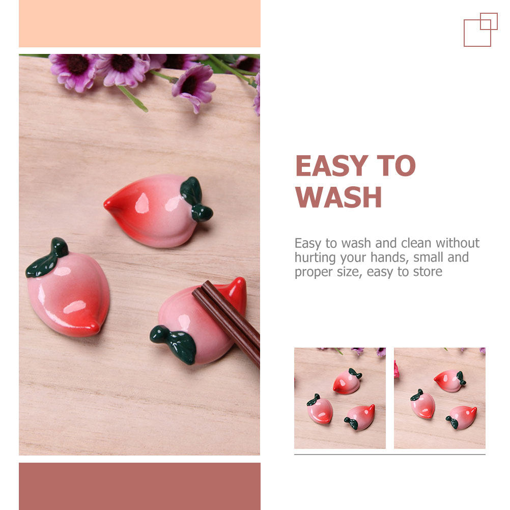 4Pcs Peach Shaped Ceramic Chop - Chopstick Rest Ceramic incelemesi ve fiyatı
