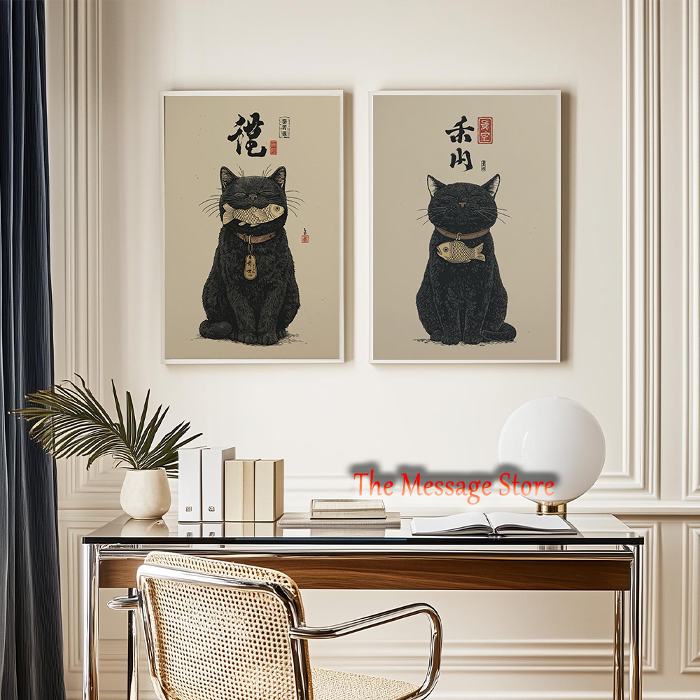 Black Lucky Cat Ukiyo-e Japane - Japanese Lifestyle Japanese incelemesi ve fiyatı