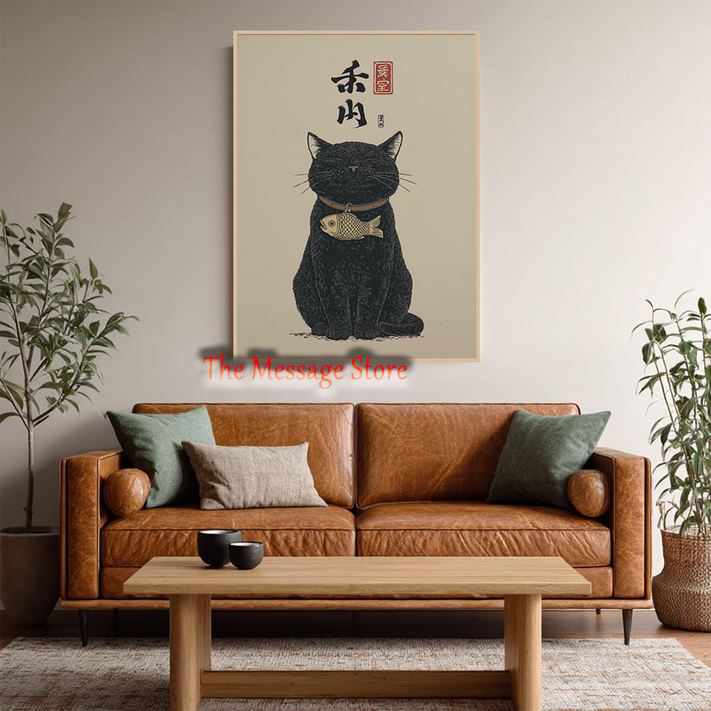 Black Lucky Cat Ukiyo-e Japane - Japanese Lifestyle Japanese incelemesi ve fiyatı