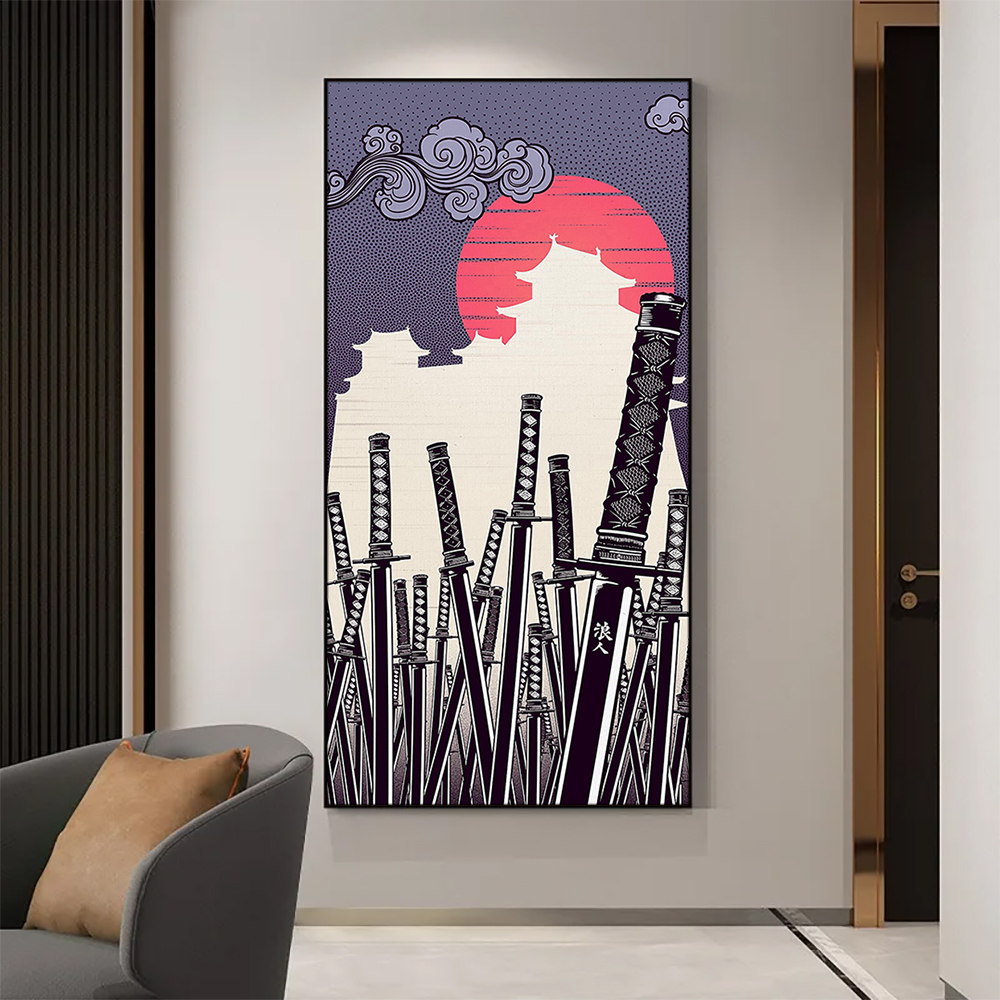 Japanese Katana Canvas Paintin - Japanese Lifestyle Japanese incelemesi ve fiyatı