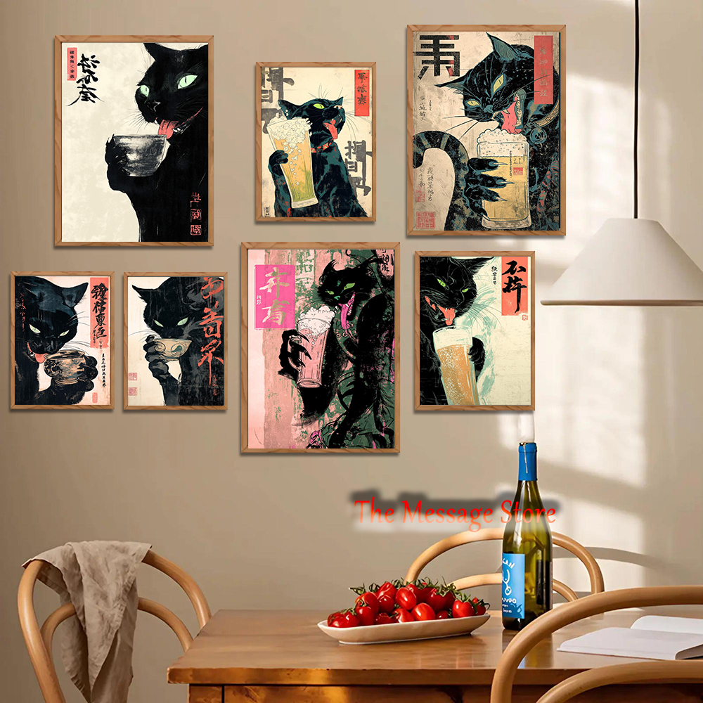 Japanese Quirky Cat Drinking A - Japanese Lifestyle Japanese incelemesi ve fiyatı