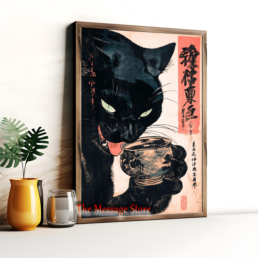 Japanese Quirky Cat Drinking A - Japanese Lifestyle Japanese incelemesi ve fiyatı