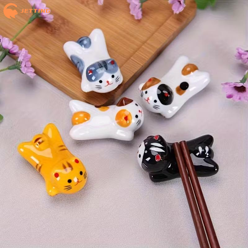 (New) 5Pcs Lucky Cat Ceramic C - Chopstick Rest Ceramic incelemesi ve fiyatı