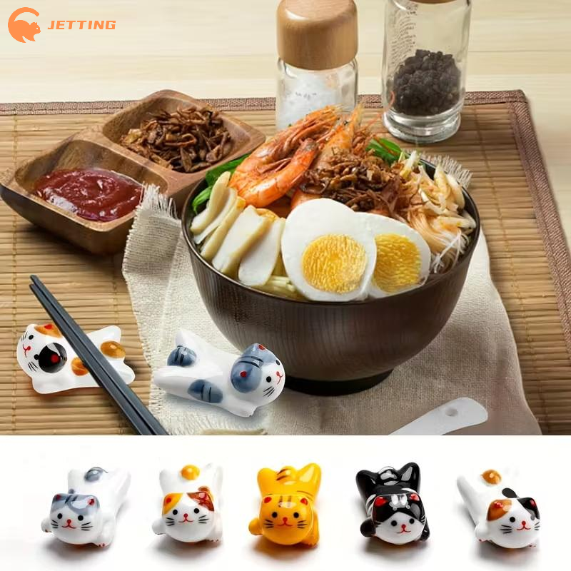 (New) 5Pcs Lucky Cat Ceramic C - Chopstick Rest Ceramic incelemesi ve fiyatı