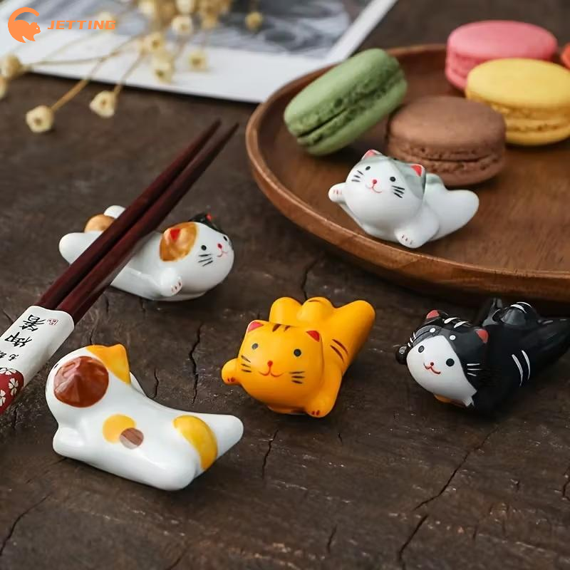 (New) 5Pcs Lucky Cat Ceramic C - Chopstick Rest Ceramic incelemesi ve fiyatı