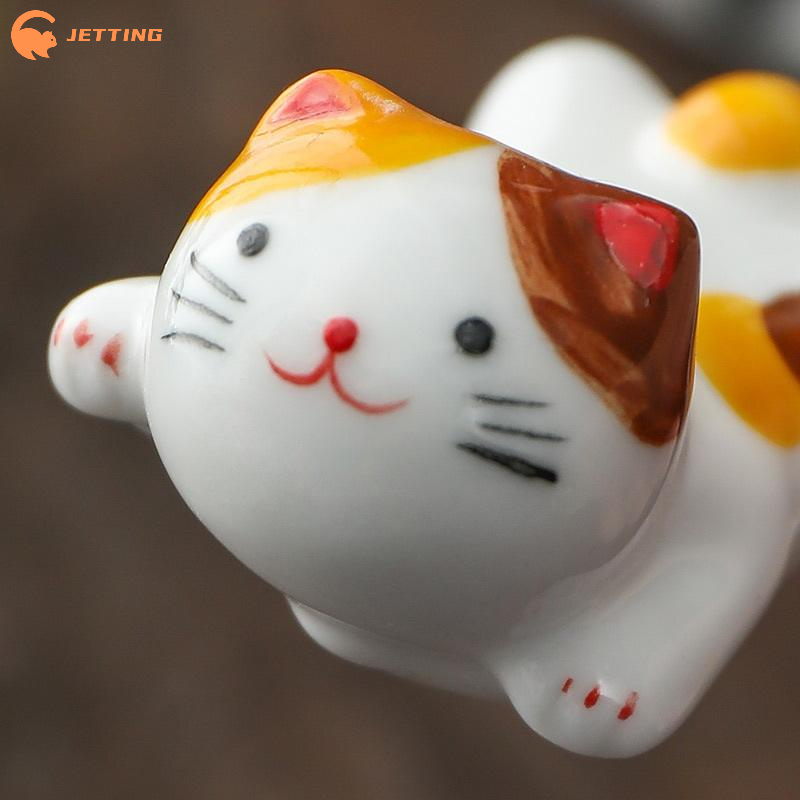 (New) 5Pcs Lucky Cat Ceramic C - Chopstick Rest Ceramic incelemesi ve fiyatı